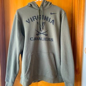 Virginia Cavaliers Nike Stencil Arch Club Fleece Pullover Hoodie - Olive Sz Med